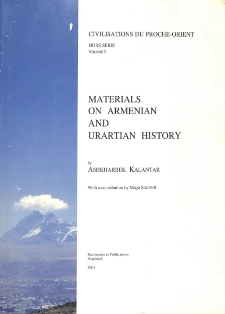 Materials on Armenian and Urartian history