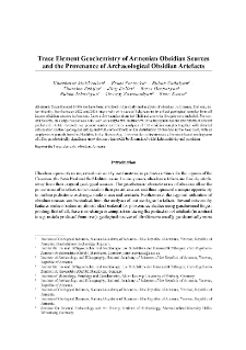 Trace Element Geochemistry of Armenian Obsidian Sourcesand the Provenance of Archaeological Obsidian Artefacts