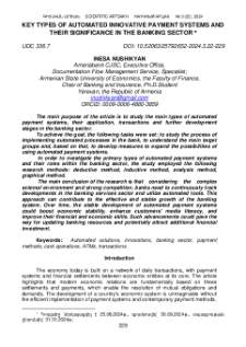 Key Types Of Automated Innovative Payment Systems And Their Significance In The Banking Sector
