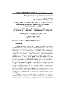 Knowledge, Attitude and Beliefs Regarding Varicella Infection and Immunization among Healthcare Workers in Armenia:A Cross-Sectional Survey, 2023