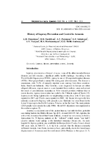 History of Leprosy Prevention and Control in Armenia