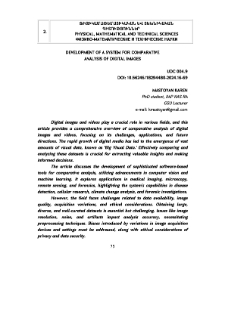 Development of a System for Comparative Analysis of Digital Images