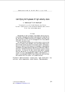 Identifying birth places of high-velocity stars