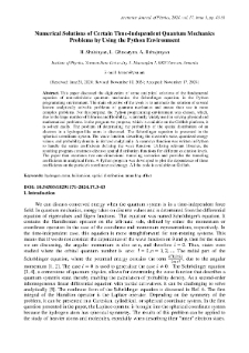 Numerical Solutions of Certain Time-Independent Quantum Mechanics Problems by Using the Python Environment