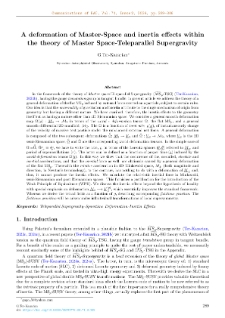 A deformation of Master-Space and inertia effects within the theory of Master Space-Teleparallel Supergravity