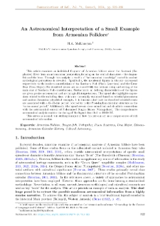 An Astronomical Interpretation of a Small Example from Armenian Folklore