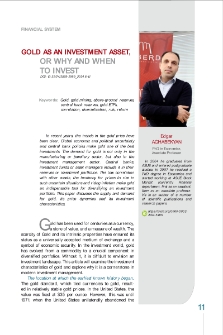 Gold As an Investment Asset, or Why and When to Invest