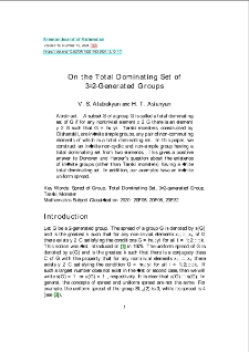 On the Total Dominating Set of 3/2-Generated Groups