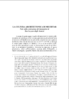 Լa cultura architettonica di Mechitar