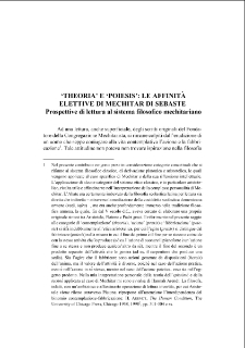 ‘Theoria’ e ‘poiesis’: le affinità elettive di Mechitar di Sebaste