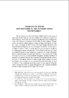 Tigrane le jeune son histoire et ses attributions monétaires
