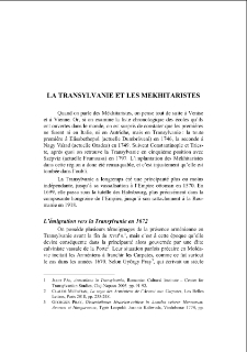 La transylvanie et les Mekhitaristes