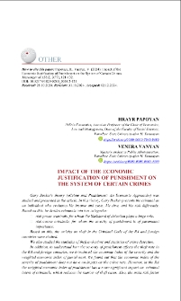 Impact of the Economic Justification of Punishment on the System of Certain Crimes