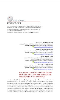 Factor-Cluster Analysis in the Private Healthcare System of the Republic of Armenia