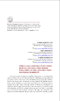 Spiralling Construction Costs During Construction Boom: What Drives the Construction Material Markets?