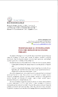 Terminological Investigation into the Domain of Economic Phrases