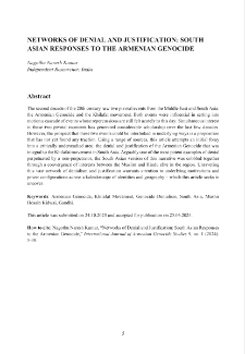 Networks of Denial and Justification: South Asian Responses to the Armenian Genocide