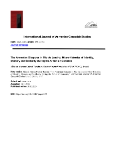 The Armenian Diaspora in Rio de Janeiro: Micro-Histories of Identity, Memory and Solidarity during the Armenian Genocide
