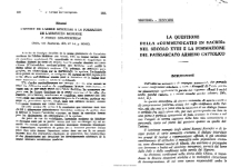 La questione della «Communicatio in sacris» nel secolo XVIII е la formazione del Patriarcato armeno cattolico