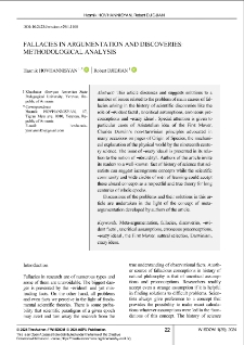 Fallacies in Argumentation and Discoveries: Methodological Analysis