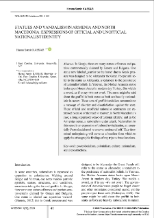 Statues and Vandalism in Armenia and North Macedonia: Expressions of Official and Unofficial Nationalist Identity