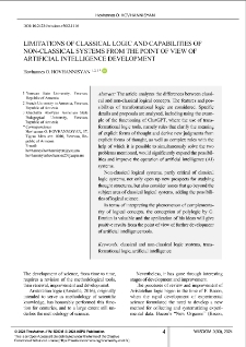 Limitations of Classical Logic and Capabilities of Non-Classical Systems from the Point of View of Artificial Intelligence Development