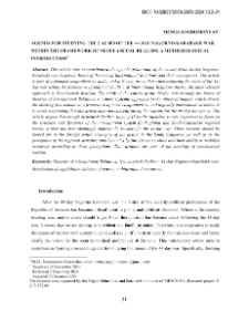Agenda For Studying The Causes Of The 44-Day Nagorno-Karabakh War Within The Framework Of Neoclassical Realism: A Methodological Introduction