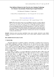 Near-Infrared Optoelectronic Non-Invasive Sensing Technology for Glucose Concentration Monitoring in Liquid Solutions