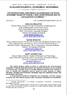 The International Experience in Addressing the Socio-Economic Issues of Forcibly Displaced Persons and its Localization in Armenia