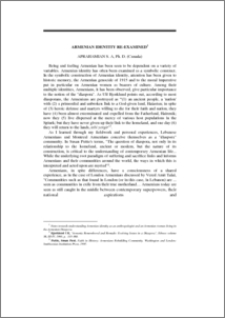 Armenian Identity Re-Examined