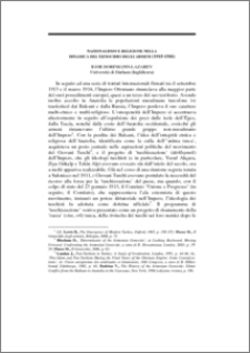 Nazionalismo e Religione nella Dinamica del Genocidio degli Armeni (1915-1916).
