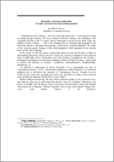History and Metahistory in the Context of Metaphilosophy