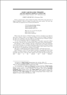 Daniel Varuzhan, Emile Verhaeren and the Armenian Medieval Literature (Dedicated to Daniel Varuzhan's 125th birth anniversary)