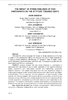The Impact of Stress Resilience of War Participants on the Attitude Towards Death