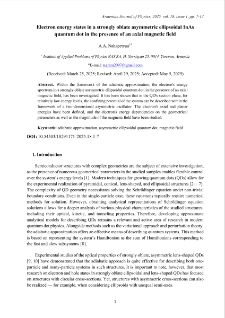 Electron energy states in a strongly oblate asymmetric ellipsoidal InAs quantum dot in the presence of an axial magnetic field