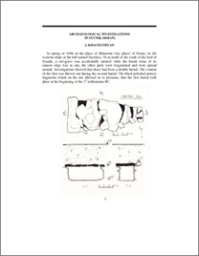 Archaeological Investigations in Syunik (Sisian)