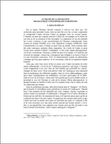 Le Drame de la séparation Dramaturgie contemporaine européenne