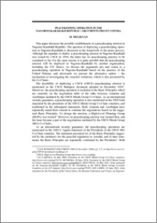 Peacekeeping operation in Nagorno-Karabakh Republic: arguments pro et contra