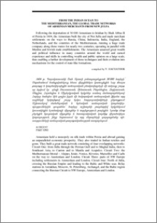 From the Indian Ocean to the Mediterranean, the global trade networks of Armenian merchants from New Julfa