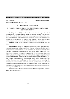T-Coil Transfer Function Using The Time And Transfer Constant Method