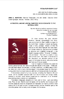 Anna G. Asatryan, Ohannes Tchekidjian: Life and Career, Executive EditorArarat Aghasyan, Yerevan, “Antares”, 2023, 488 p.