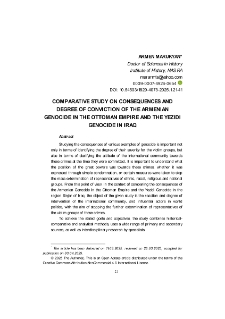 Comparative Study on Consequences and Degree of Conviction of the Armenian Genocide in the Ottoman Empire and the Yezidi Genocide in Iraq