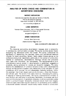 Analysis of Word Choice and Combination in Advertising Discourse