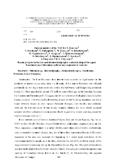 Recent progress in the bio- and chronostratigraphic understanding of the upper Frasnian (Upper Devonian) sedimentary sequences in Armenia