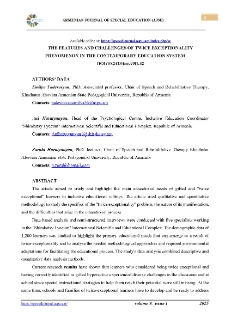 The Features And Challenges Of Twice Exceptionality Phenomenon In The Contemporary Education System