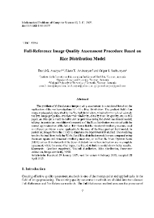 Full-Reference Image Quality Assessment Procedure Based on Rice Distribution Model