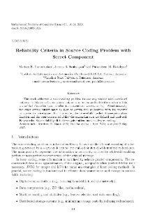 Reliability Criteria in Source Coding Problem with Secret Component