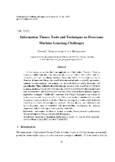 Information Theory Tools and Techniques to Overcome Machine Learning Challenges