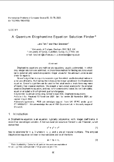 A Quantum Diophantine Equation Solution Finder