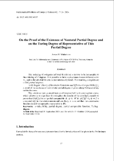 On the Proof of the Existence of Nontotal Partial Degree andon the Turing Degree of Representative of This Partial Degree